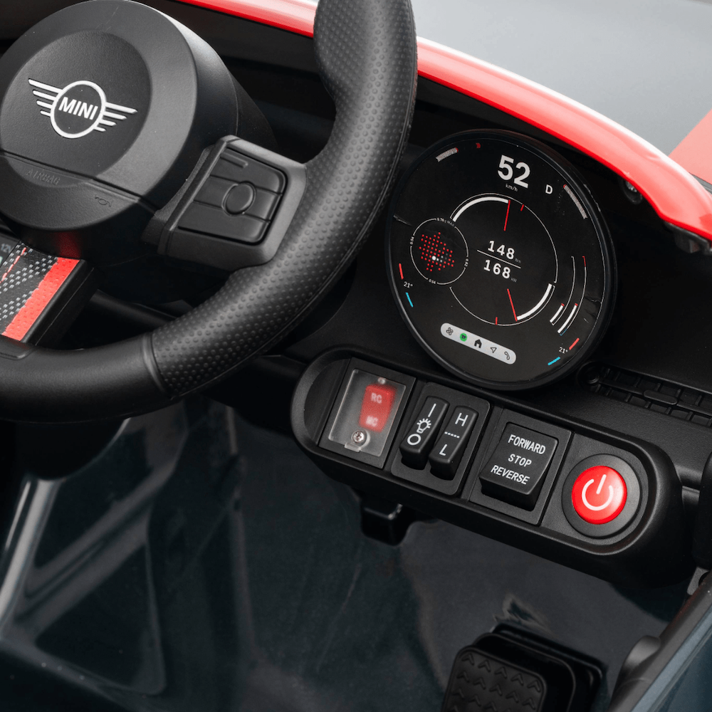 Mini Cooper S elektrische kinderauto 12 volt rood met afstandsbediening