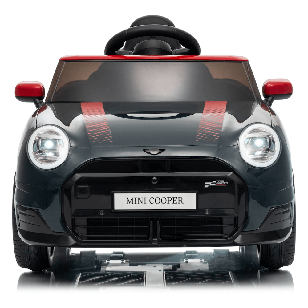 Mini Cooper S elektrische kinderauto 12V zwart met afstandsbediening