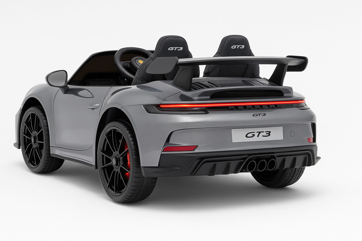 Porsche 911 GT3 kinderauto 24V MP4 2 persoons grijs metallic