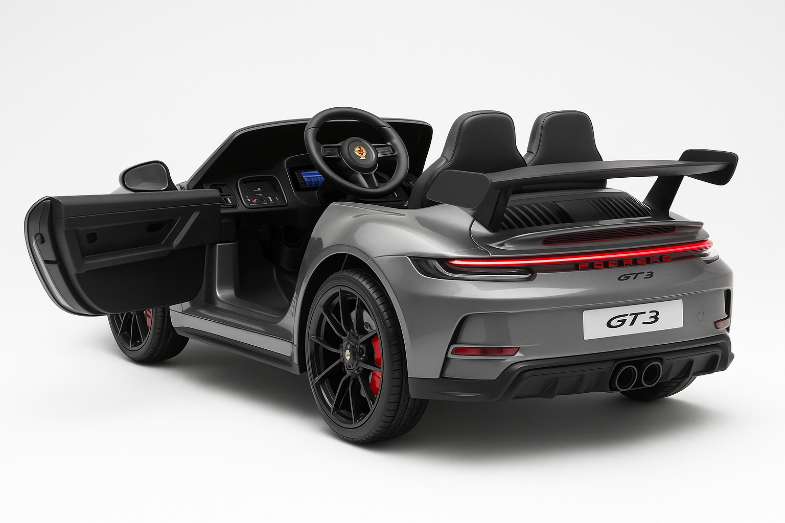 Porsche 911 GT3 kinderauto 24V MP4 2 persoons zwart metallic