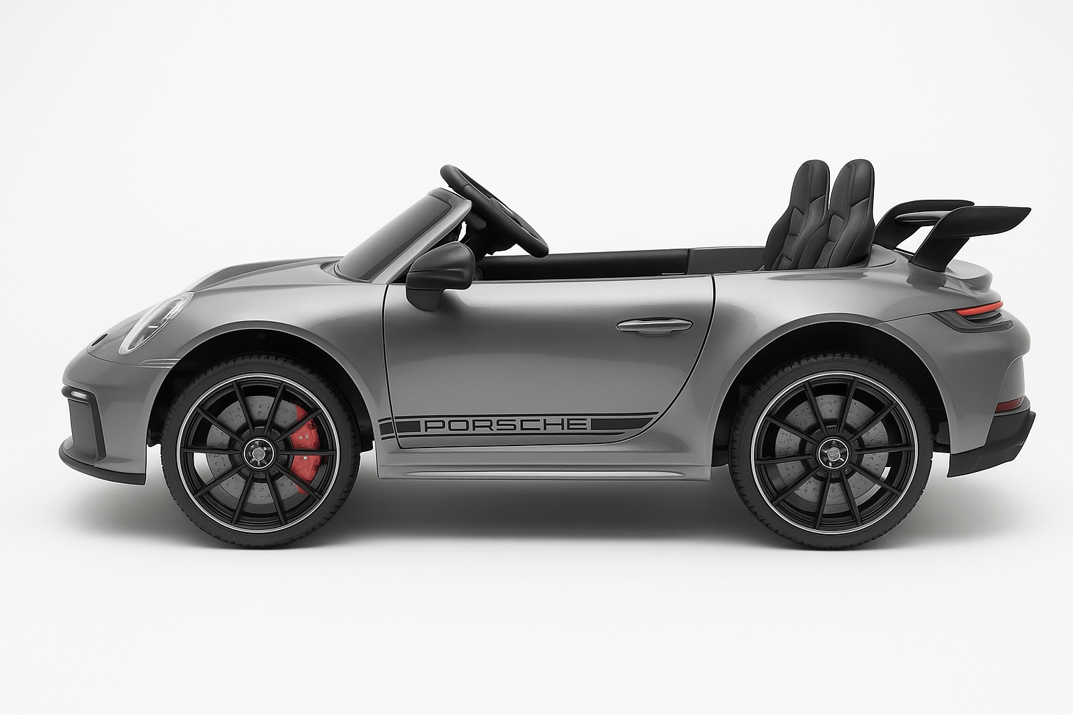 Porsche 911 GT3 kinderauto 24V MP4 2 persoons grijs metallic