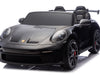 Porsche elektrische kinderauto | 911 GT3 24V 14 AH MP4 twee persoons zwart metallic