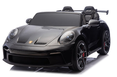 Porsche elektrische kinderauto | 911 GT3 24V 14 AH MP4 twee persoons zwart metallic