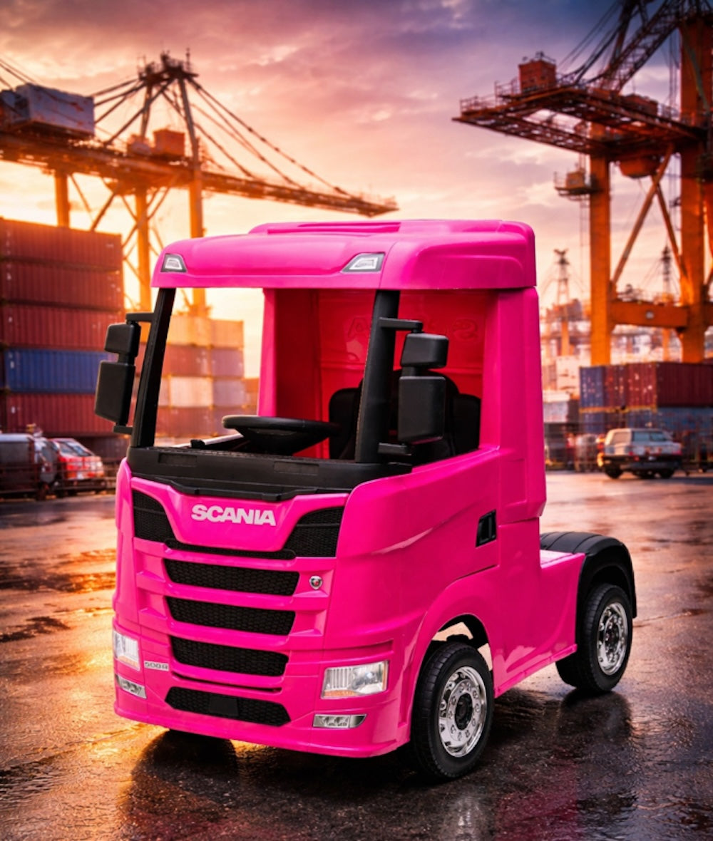 Scania 500 R | elektrische kindervrachtwagen 12V 4WD roze
