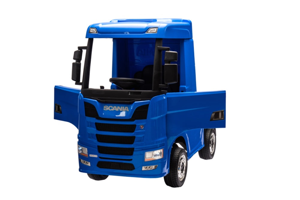 Scania 500 R | kinder vrachtwagen 12V 4WD blauw