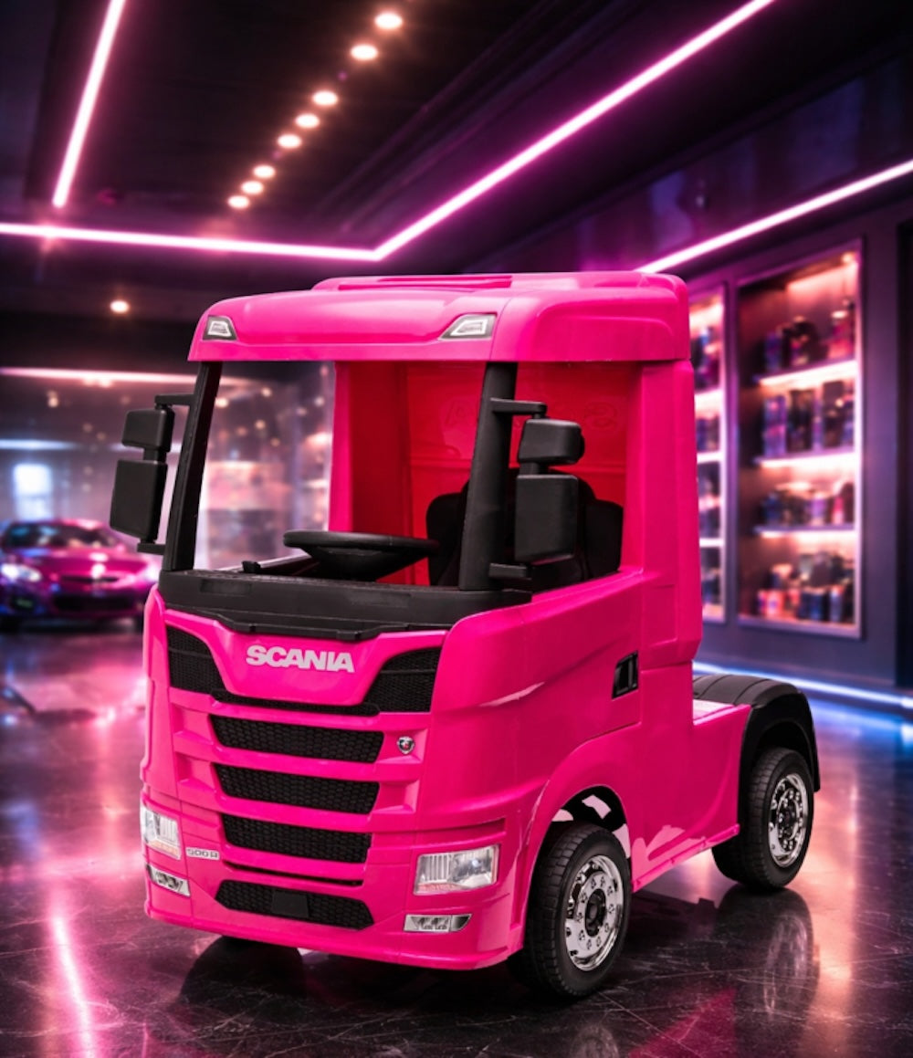 Scania 500 R | elektrische kindervrachtwagen 12V 4WD roze