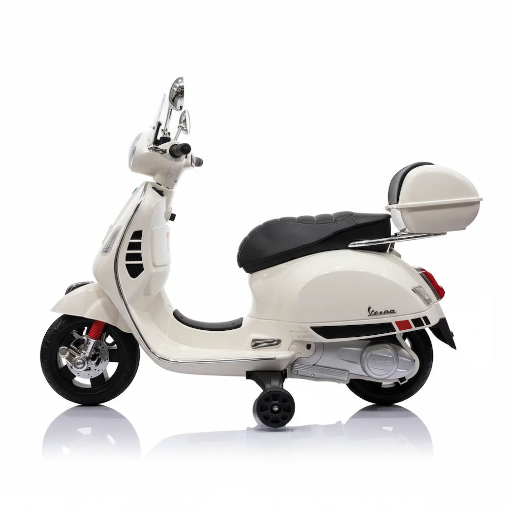 Vespa GTS | Kinderscooter 12V met koffer/windscherm wit