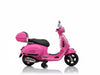Vespa GTS elektrische Kinderscooter 12V met koffer en windscherm roze