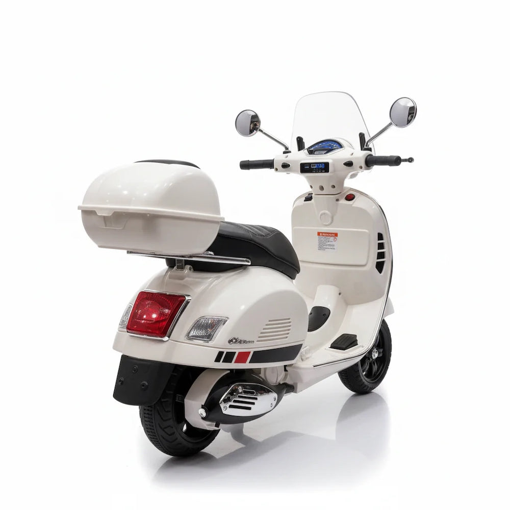 Vespa GTS | Kinderscooter 12V met koffer/windscherm wit