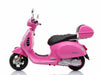 Vespa GTS elektrische Kinderscooter 12V met koffer en windscherm roze