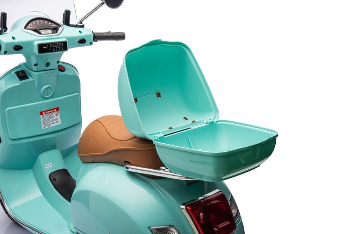 Vespa kinderscooter 12V GTS + koffer Luxe groen