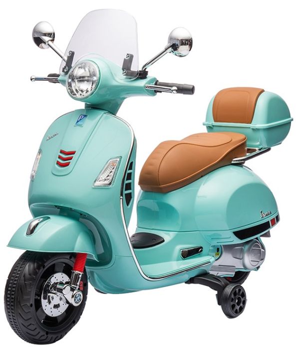 Vespa kinderscooter 12V GTS + koffer Luxe groen