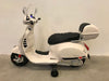 Vespa kinderscooter elektrisch GTS met koffer en windscherm 12 volt wit - RideCars