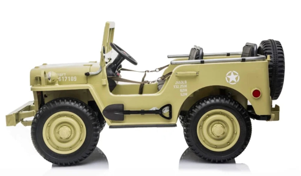 Willy legerjeep | Kinderjeep 24V 3 zitter kinderauto 4WD Desert Fox