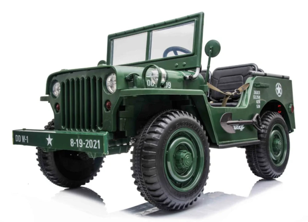 Willy legerjeep | Kinderjeep 24V 3 zitter kinderauto 4WD groen