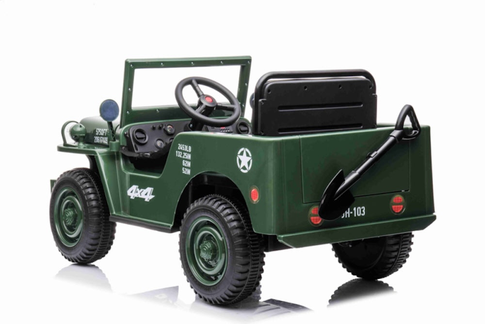 Willy legerjeep | elektrische kinderauto 12V 4WD 1 persoons groen