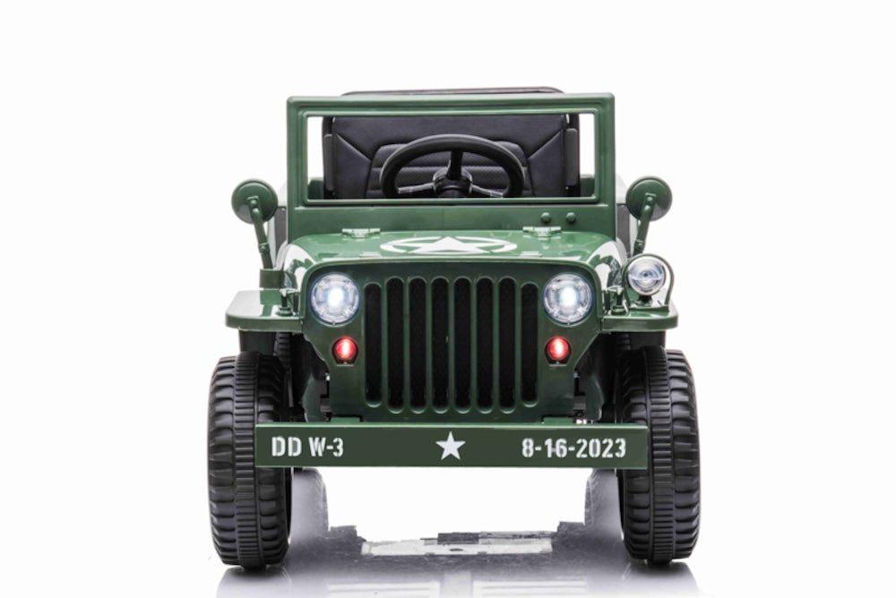 Willy legerjeep | elektrische kinderauto 12V 4WD 1 persoons groen