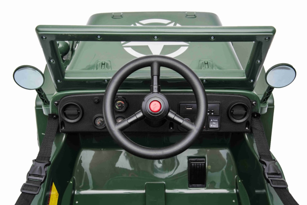 Willy legerjeep | elektrische kinderauto 12V 4WD 1 persoons groen