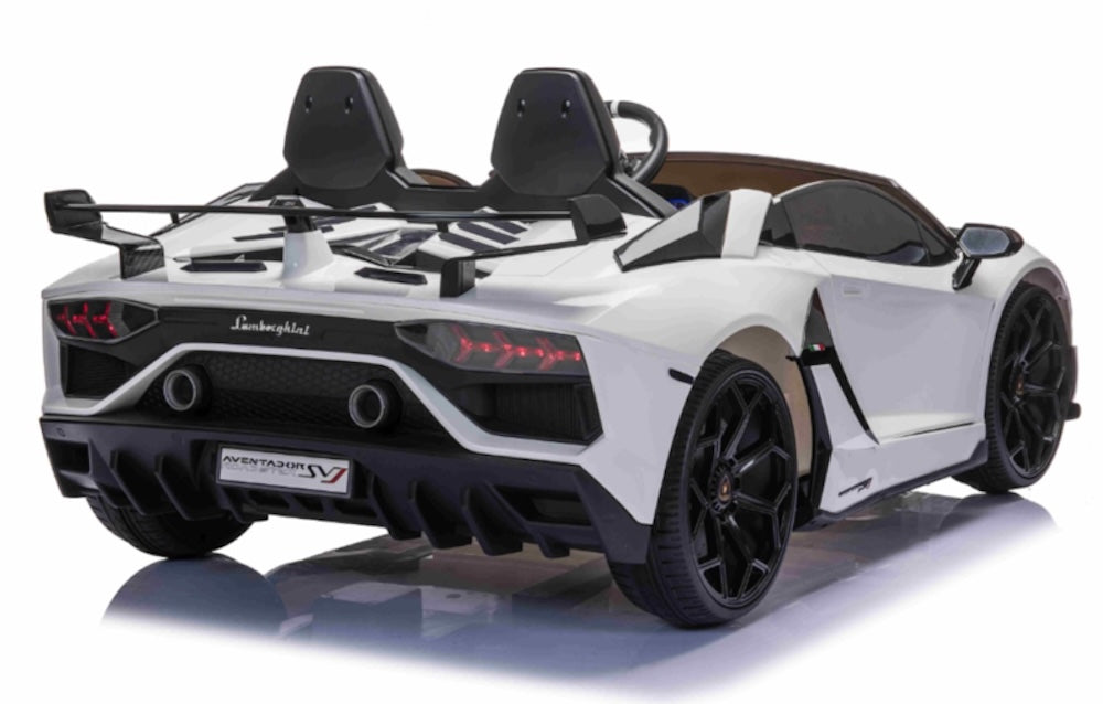 Lamborghini Aventador SVJ 24V elektrische kinderauto wit - twee persoons