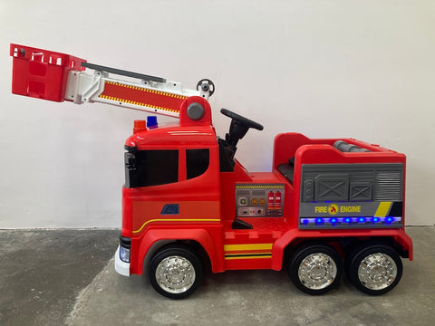 Elektrische kinder brandweerwagen hoogwerker Scania 12 volt