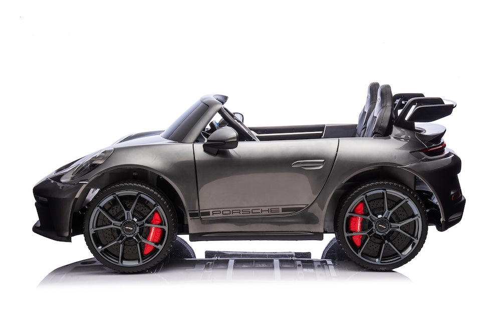 Kinderauto Porsche 911 GT3 24 volt 2 persoons MP4 4WD grijs metallic