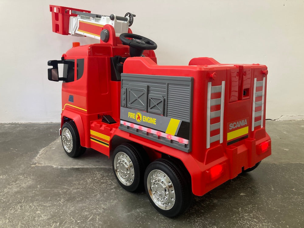kinder brandweerwagen hoogwerker Scania 12 volt