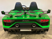 Bestuurbare auto kind Lamborghini Aventador groen twee persoons (6719665045662)
