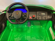 Baby auto kind Lamborghini Aventador groen twee persoons (6719665045662)