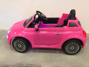 Accu kinderauto Fiat 500 roze 12 volt (4668446867591)