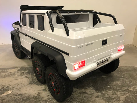 Accu auto kind Mercedes G63 6x6 4WD twee persoons wit (6050651340958)