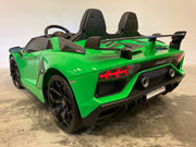 accu auto kind Lamborghini Aventador groen twee persoons (6719665045662)