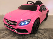 Elektrische kinder auto Mercedes C63 roze 12 volt (4553332129927)