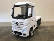 Elektrische kinder vrachtwagen met aanhanger Mercedes Actros wit (4760297439367)