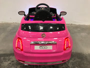 Baby auto Fiat 500 roze 12 volt (4668446867591)