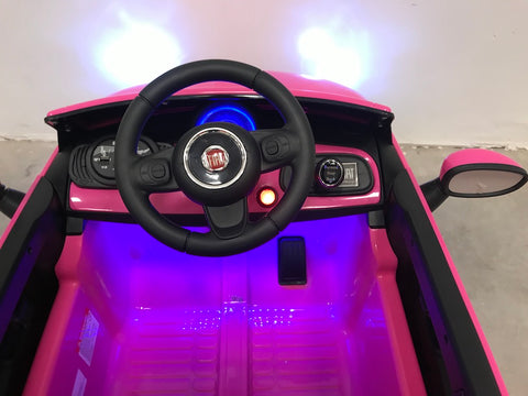 Bestuurbare speelgoedauto Fiat 500 roze 12 volt (4668446867591)