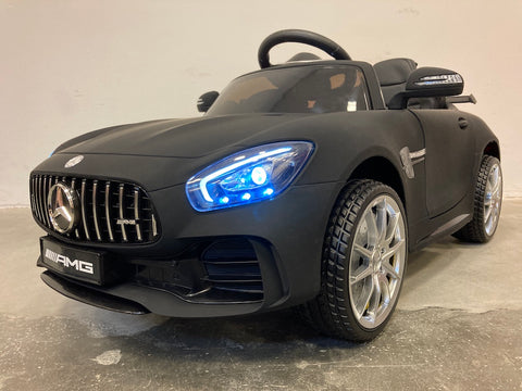 Mercedes GTR elektrische kinderauto 1 persoons mat zwart  (6998146449566)