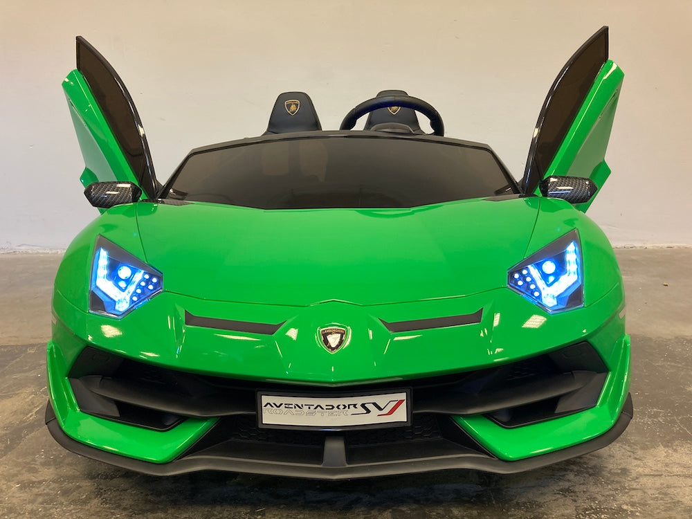 Accu kinderauto Lamborghini Aventador groen twee persoons (6719665045662)